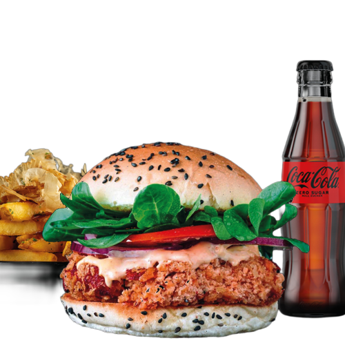 Crispy Salmon Burger Menü