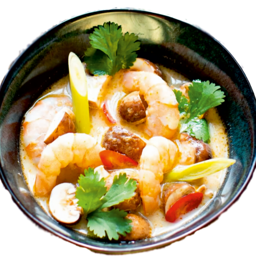 Tom Kha Suppe mit Garnelen