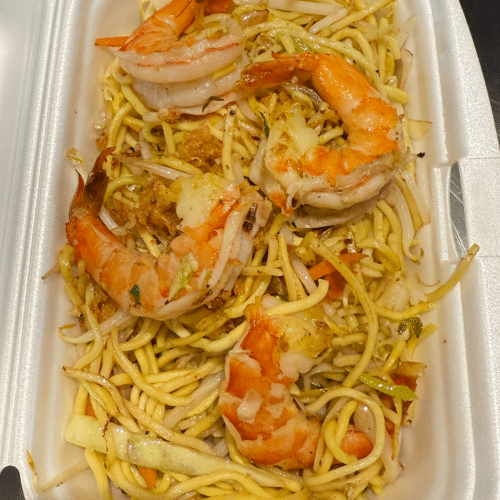 Bratnudeln mit Shrimps