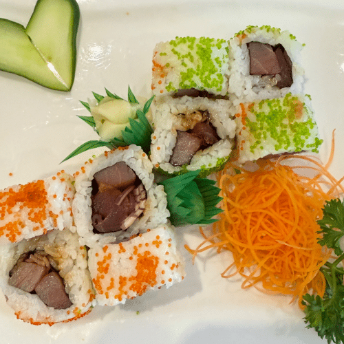 Inside Out Rolls-Thunfisch, Lauchzwiebel,Chili,Tobiko