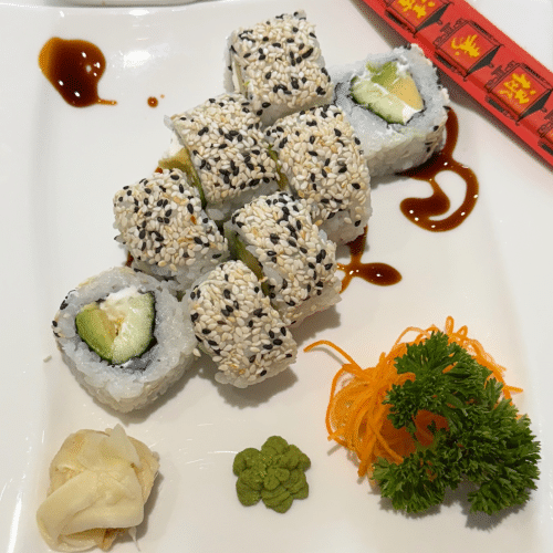 Inside Out Rolls Vegetarisch - Gurke, Frischkäse, Sesam