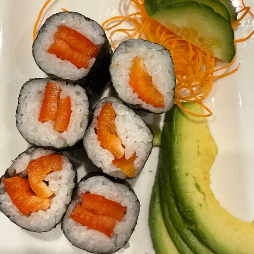 Maki Vegetarisch - Paprika mit Sesam (6 Stück)