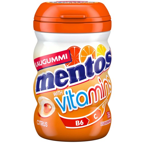 Mentos Vitamins Kaugummi Citrus zuckerfrei 64g