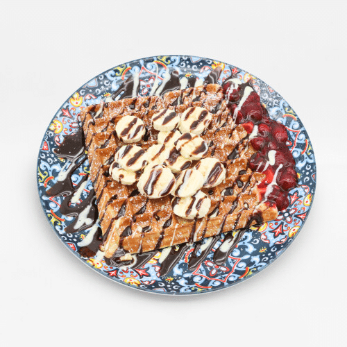 Waffel mit Banane