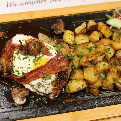 Mariniertes Holzfällersteak