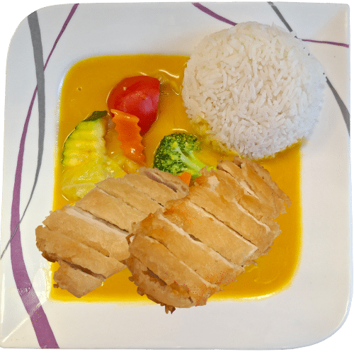 Gebackenes Hühnerfleisch mit Mangosauce