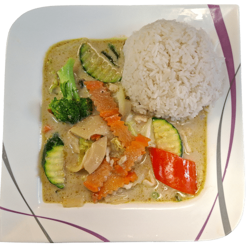Grünes Curry mit Gemüse (scharf)