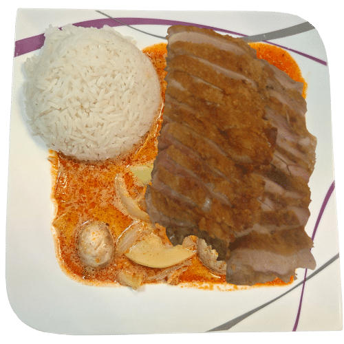 Rotes Curry mit kross gebackener Ente (scharf)