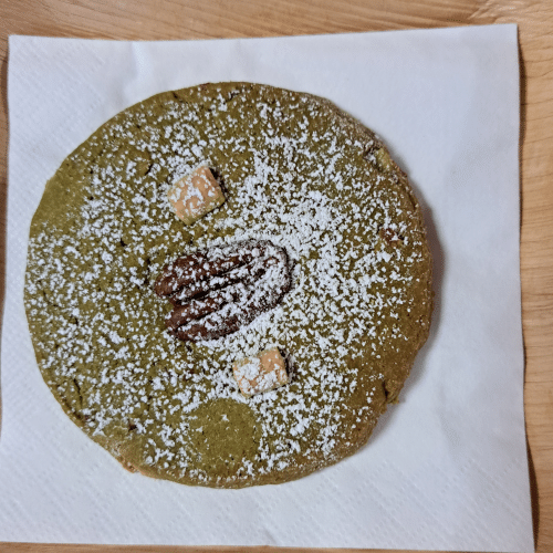 Matcha Pecanut White Chocolate Cookie
