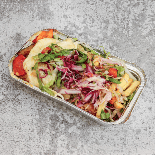Gebratenes Gemüse Kapsalon