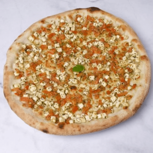 Pizza Pizzabrot (mit frischen Tomaten und Schafskäse)