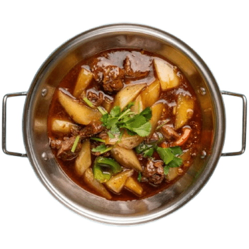 Rindfleisch in Schmortopf (pikant)