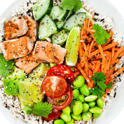Teriyaki Lachs Bowls