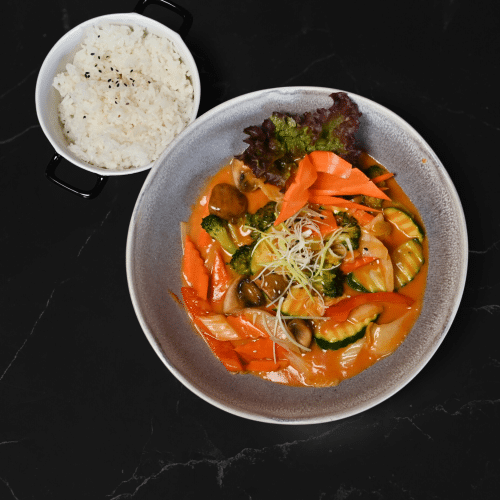 Curry mit Reis - Tofu