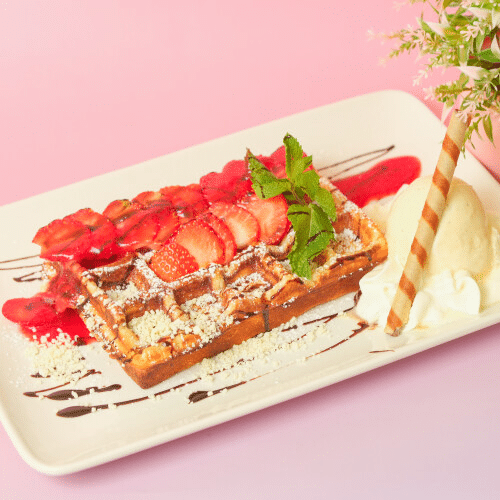Waffel Erdbeere
