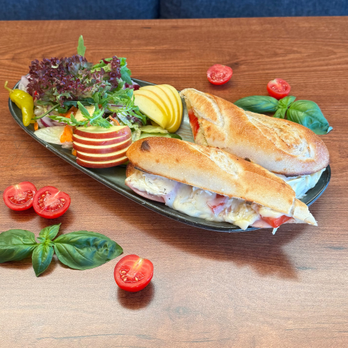 Baguette mit Schinken