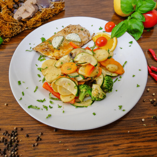 Hähnchenbrustfilet mit Bandnudel