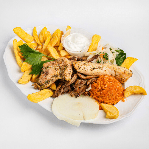 Hähnchenbrust zwei Stück mit Gyrosfleisch