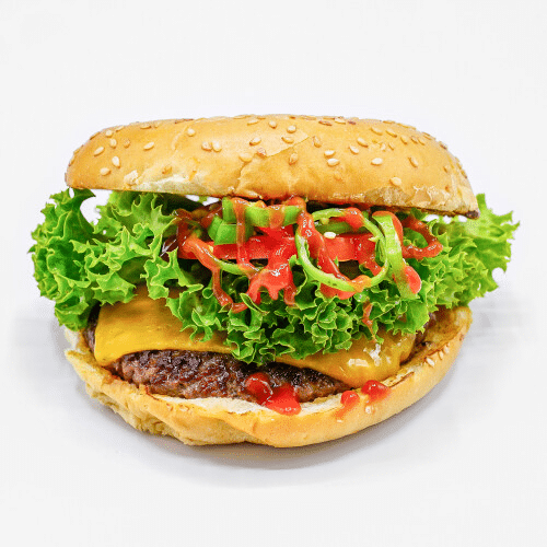 Western Hot Chili-Cheeseburger (sehr scharf)