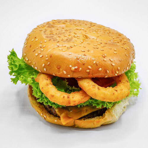 Western Onion Rings Beef Burger