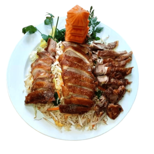 Gebackene Ente Chop Suey und chop-Suey Soja Soße
