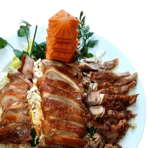 Gebackene Ente Chop Suey und chop-Suey Soja Soße