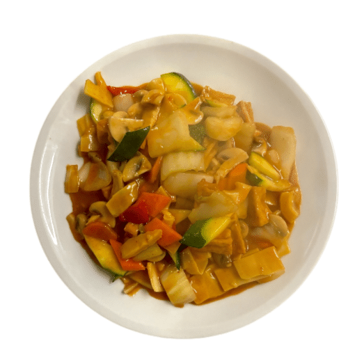 Tofu mit Gemüse in süß sauer Soße