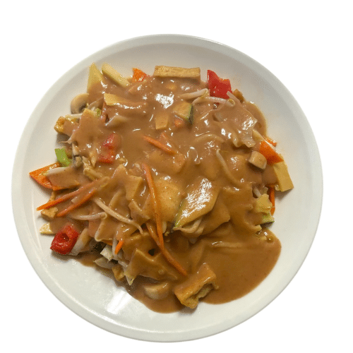 Verschiedenes Gemüse in Erdnusssauce