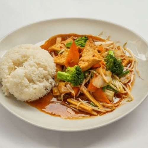 Tofu mit Gemüse (scharf)