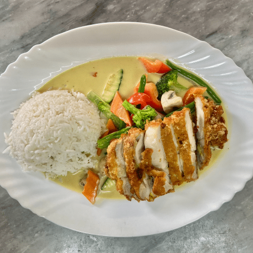 Ente mit Gemüse & grünem Thai Curry (scharf)