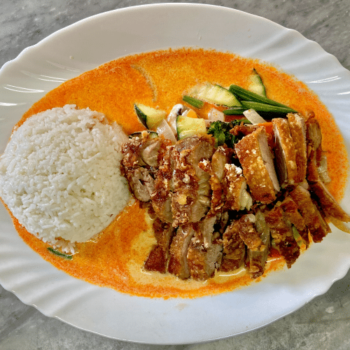 Ente mit Gemüse & rotem Thai Curry (scharf)