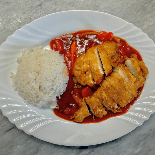 Hühnerfilet Paniert (Süß-Sauer-Sauce)