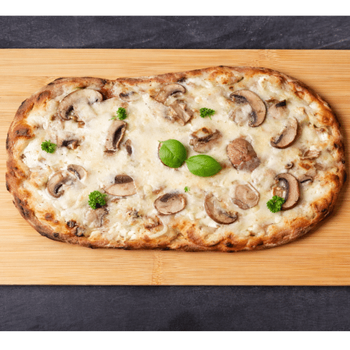 Pinsa Champignons u. Trüffelöl