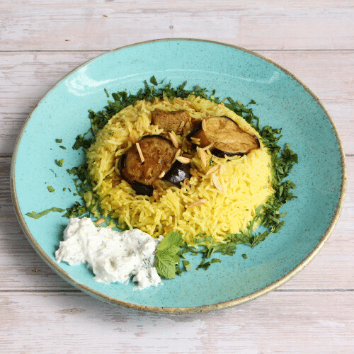 Qudsiyeh - Kalbfleisch - gebratene Auberginen