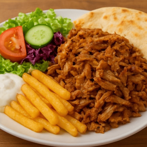 Döner Teller mit extra Fleisch  & Pommes