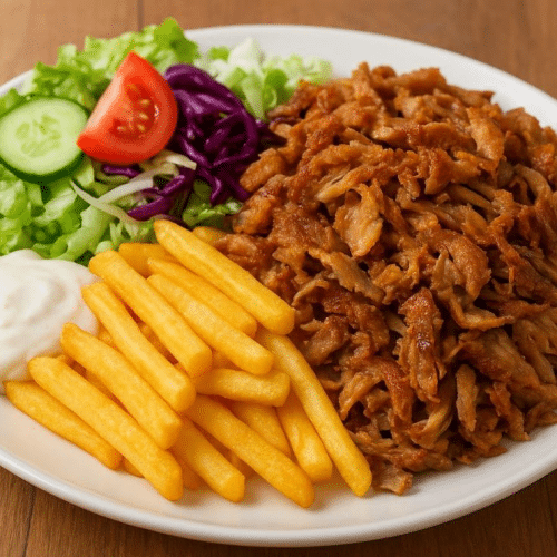 Dönerteller mit Beilage und Sauce nach Wahl und Salat