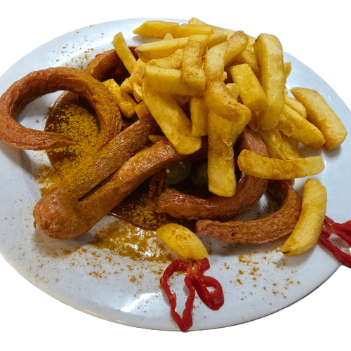 Curry-Bockwurst Diavolo (scharf)