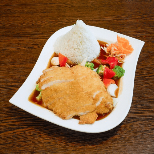 Chop Suey mit knusprig Hähnchenbrustfilet