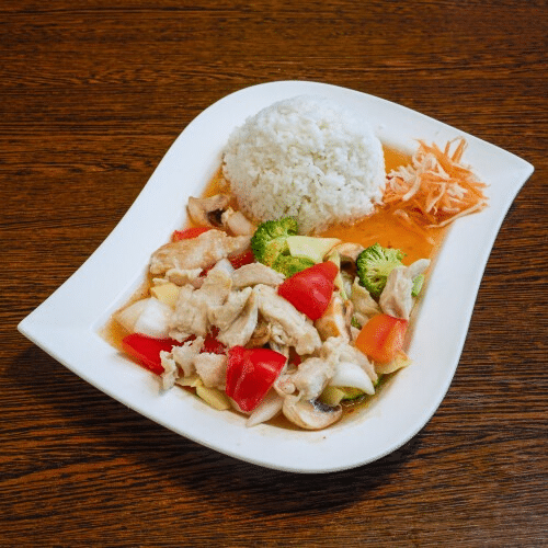Süß Sauer mit Hühnerfleisch