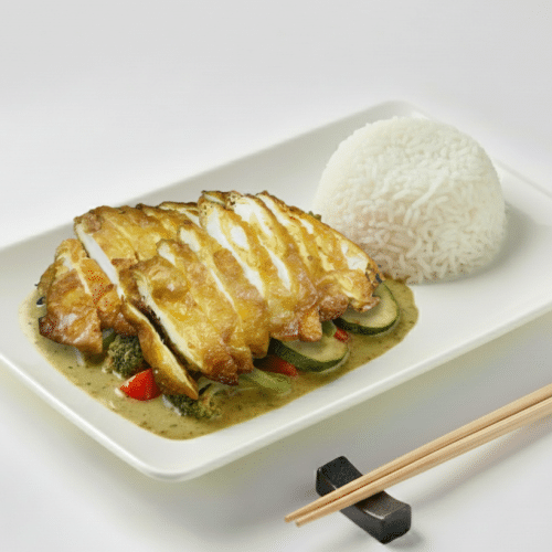 Bangkok Spezial mit Hühnerfilet kross u. Thai Basilikum (scharf)