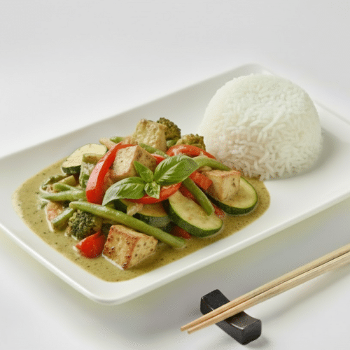 Bangkok Spezial mit Tofu und Thai Basilikum (scharf)