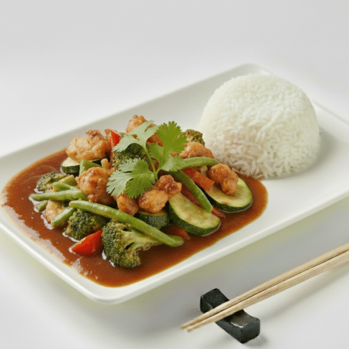 Chop Suey mit Hühnerfleisch doppelt gebacken