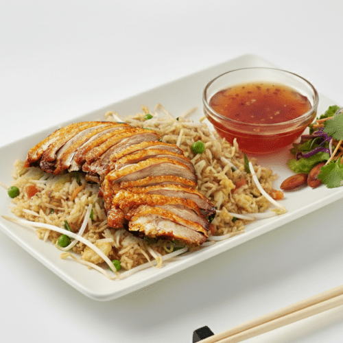 Gebratener Reis mit krossem Entenfleisch