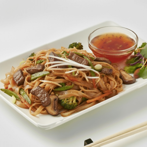 Reisbandnudel mit Rindfleisch