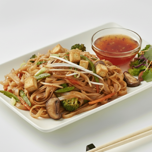 Reisbandnudel mit Tofu