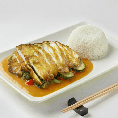 Thailändisch mit Hühnerbrustfilet kross in Mango-Süß-Sauer