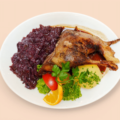 Kross gebratene bayerische Ente