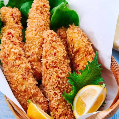 Chicken Stripes mit Erdnusssauce