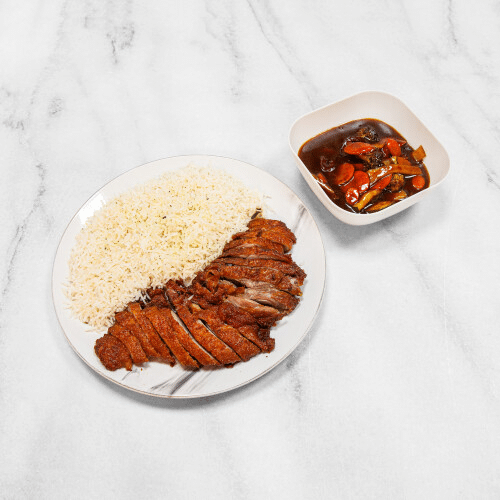 ½ Ente mit Chop-Suey-Gemüse