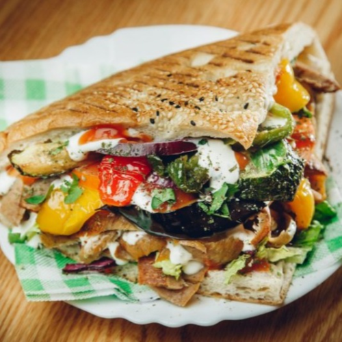 Gemüse Döner mit Fleisch